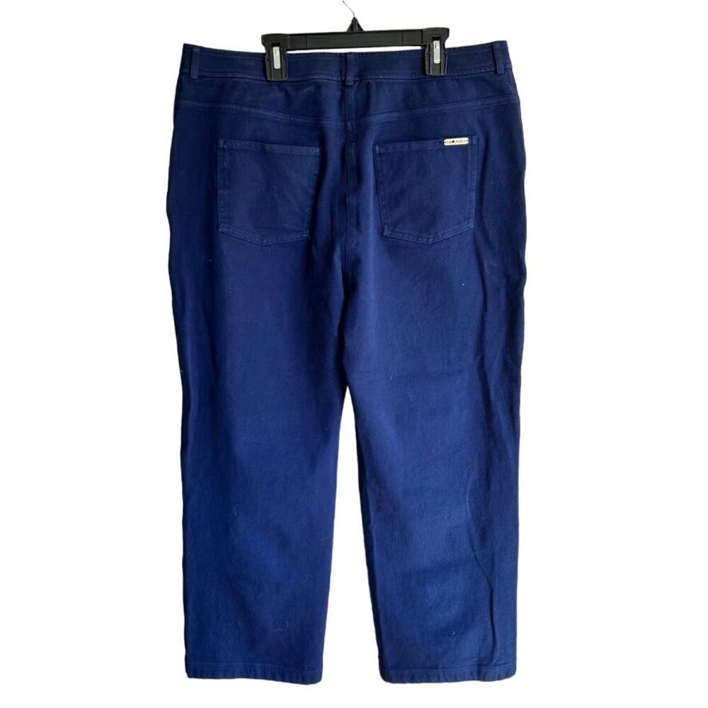 St. John Navy Blue Stretch Pocket Ankle Pant Size 14 MSRP $500 Old Money Luxury - Picture 3 of 8